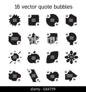 Set of templates of square quote text bubble in various views. Motivation quote. Vector Stock Vector