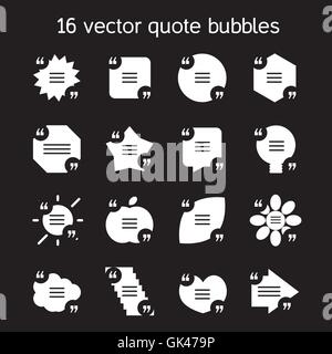 Set of templates of square quote text bubble in various views. Motivation quote. Vector Stock Vector