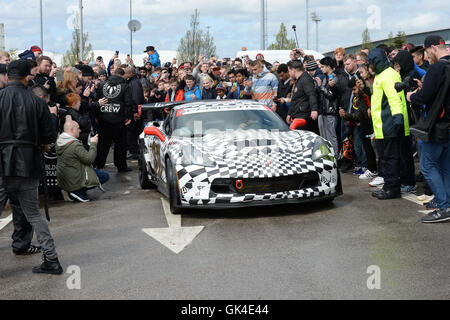 The Gumball 3000 Rally arrives at the Etihad Stadium in Manchester  Featuring: Atmosphere Where: Manchester, United Kingdom When: 02 May 2016 Stock Photo