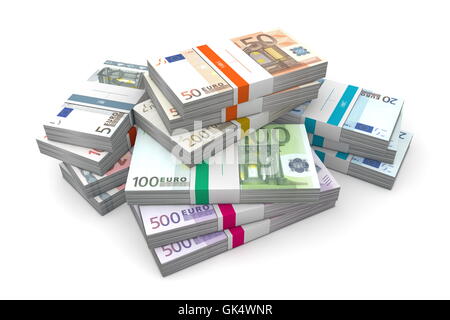 currency euro stack Stock Photo
