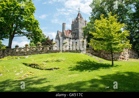 Boldt Castle on Heart Island in the St Lawrence River Stock Photo