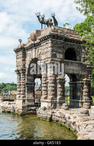 Boldt Castle on Heart Island in the St Lawrence River Stock Photo