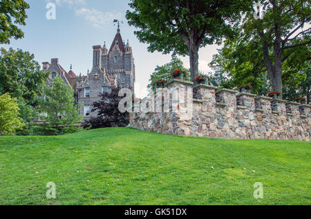 Boldt Castle on Heart Island in the St Lawrence River Stock Photo