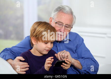 telephone phone laugh Stock Photo