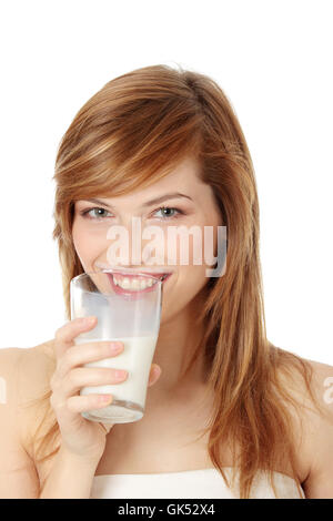 woman close glass Stock Photo