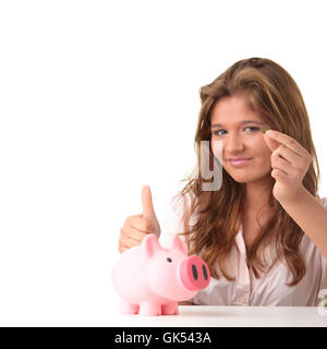 woman close bank Stock Photo