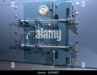 bank lending institution blue Stock Photo