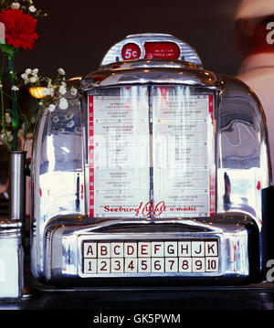 Juke box in American style diner Stock Photo - Alamy