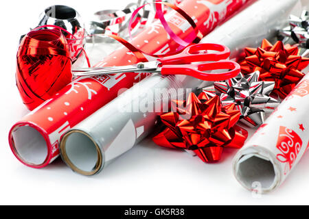 christmas wrapping paper wrap Stock Photo