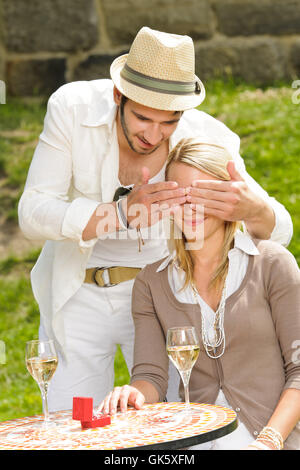 woman restaurant summer Stock Photo