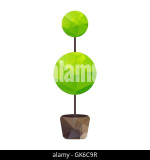 Vector triangle tree in pot, nature symbol Stock Vector