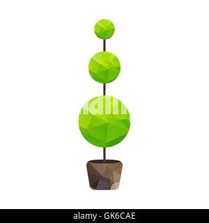 Vector triangle tree in pot, nature symbol Stock Vector