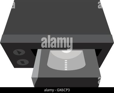 Vector video cassette recorder or vcr with cassette Stock Vector