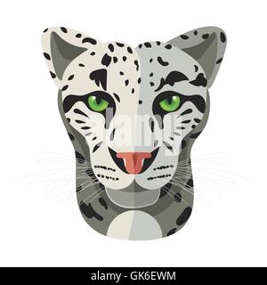 Wild cat face, snow bars head. Vector Stock Vector