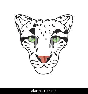 Wild cat face, snow bars head. Vector Stock Vector