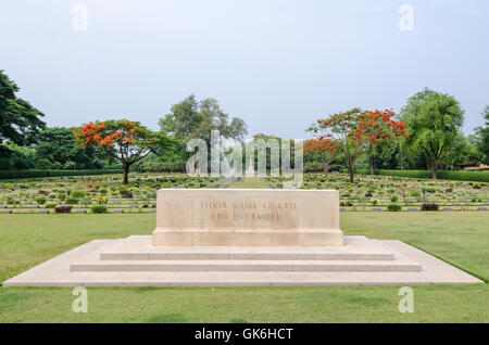 Chungkai War Cemetery this is historical monuments where to respect prisoners of the World War 2 who rest in peace here, Kanchan Stock Photo