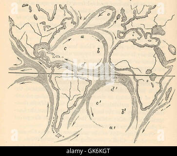 39521 Map showing course of currents in the Atlantic Ocean- b & b' are