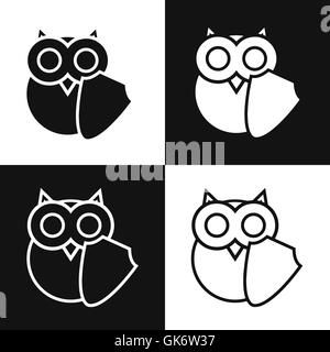 Vector owl logo with shell, symbol of education security Stock Vector