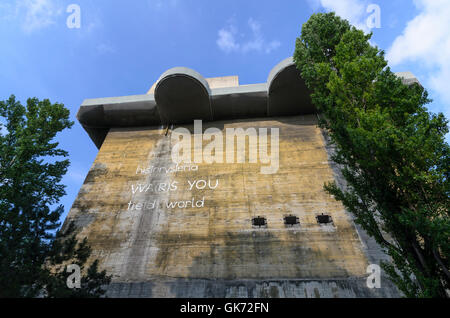 Wien, Vienna: Anti-aircraft tower in Arenbergpark (leading tower), Austria, Wien, 03. Stock Photo