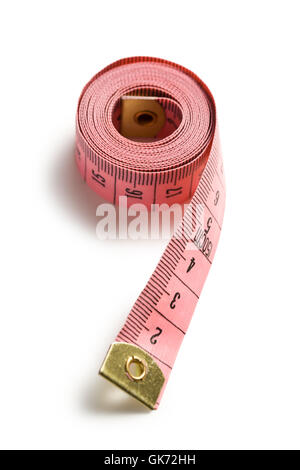 Pink Rubber Tape Measure for Sewing Cloth or Fabric Isolated on the White  Stock Photo - Image of meter, size: 186387728