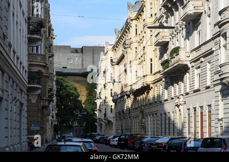 Wien, Vienna: Anti-aircraft tower in Arenbergpark (leading tower) and houses, Austria, Wien, 03. Stock Photo