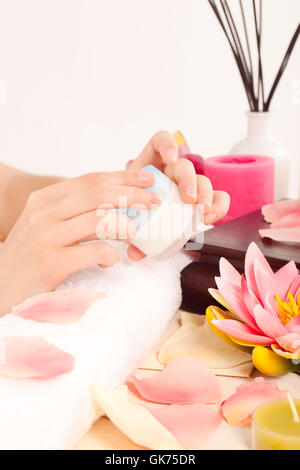 hand care manicure Stock Photo