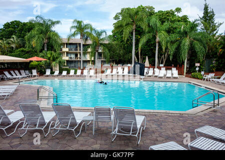 Florida,South,Naples,Park Shore Resort,hotel hotels lodging inn motel motels,lodging,condo resort,lodging,pool,palm tree trees,landscaping,lounge chai Stock Photo