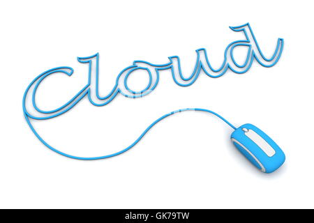 blue cloud word Stock Photo