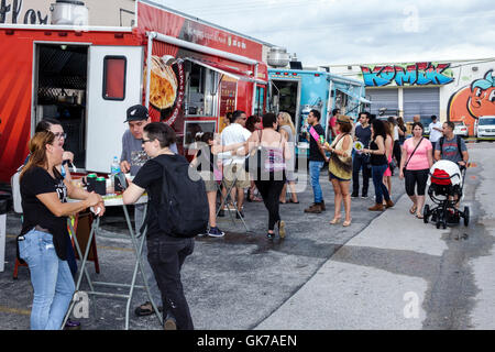 Miami Florida,Hialeah,Leah Arts District,community block party,street fair,food truck,Hispanic Latin Latino ethnic immigrant immigrants minority,adult Stock Photo