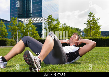 sports and fitness in the city Stock Photo