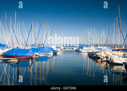 marina on lake starnberg Stock Photo