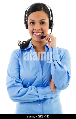 woman call isolated Stock Photo