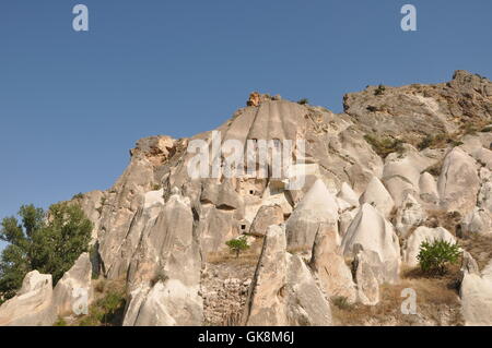 cliff dwelling in tuff Stock Photo