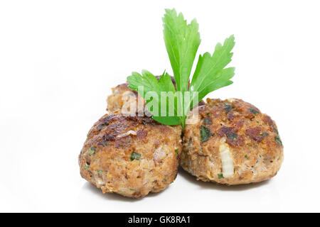 freshly fried meatballs in a bowl Stock Photo