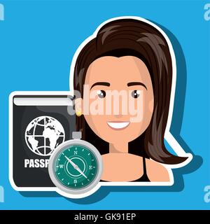 woman password id travel Stock Vector