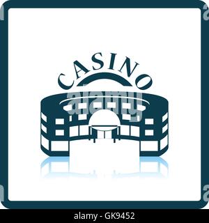 Casino building icon. Shadow reflection design. Vector illustration. Stock Vector
