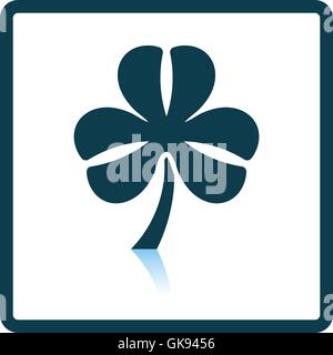 Shamrock icon. Shadow reflection design. Vector illustration. Stock Vector