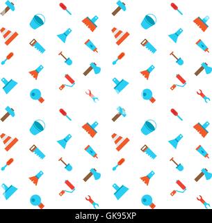 Constructing and building icons seamless pattern. Repair symbols. Vector Stock Vector