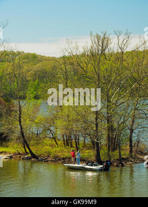 Fishing in Devils Elbow, Lake Barkley, Land Between The Lakes National Recreation Area, Golden Pond, Kentucky, USA Stock Photo