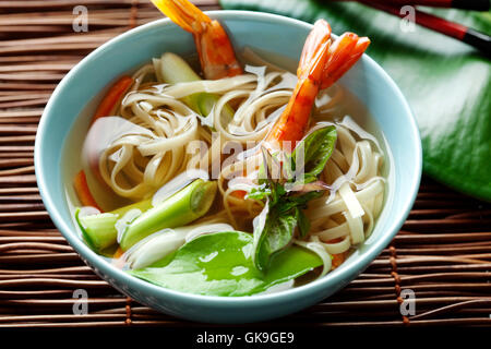 noodles seafood shrimps Stock Photo