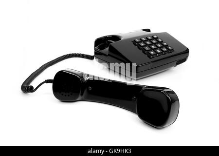 classic black telephone from the eighties Stock Photo