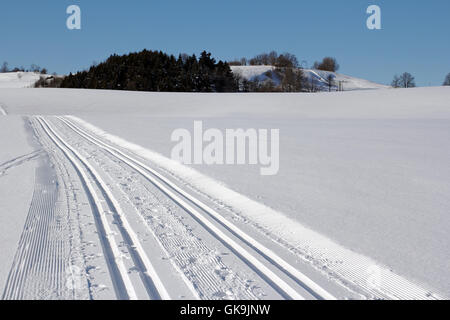 cross-country skiing in the upper allgau Stock Photo