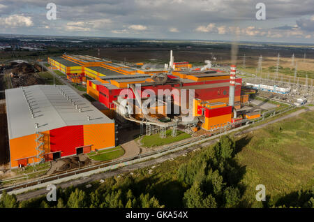 Aerial view on iron and steel works factory. Russia Stock Photo