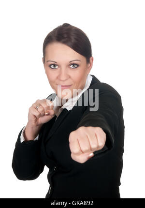 aggressive businesswoman Stock Photo