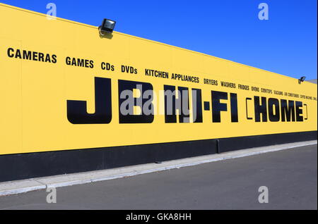 JB HI-FI shop Australia,  Australian CD DVD games and consumer electronics chain store founded in 1974. Stock Photo