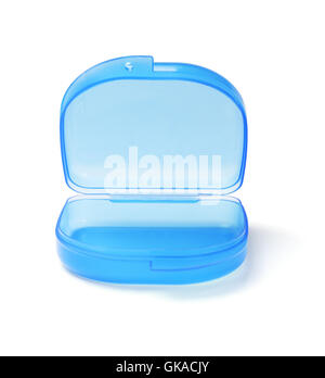Plastic Storage Container For Small Object on White Background Stock Photo