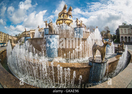Kutaisi, Georgia -March 30, 2014: Fountain on the central square Stock Photo