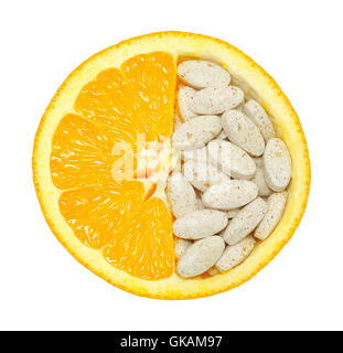 orange vitamins vitamines Stock Photo