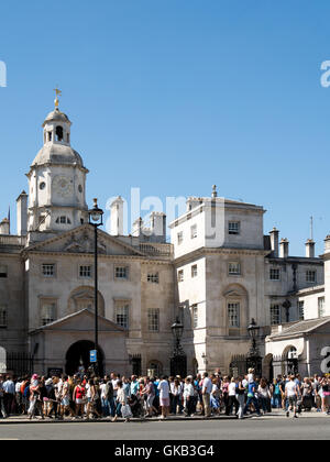 Lifeguards on Duty in Whitehall Watched by a Crowd of Tourists Stock Photo
