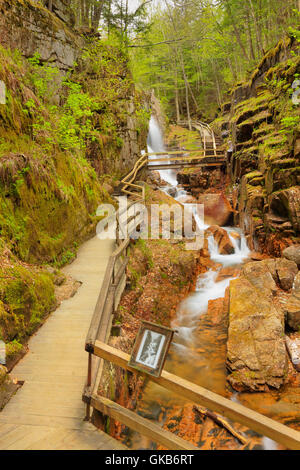 The Gorge at the Flume, Franconia Notch State Park, Franconia Notch, New Hampshire, USA Stock Photo